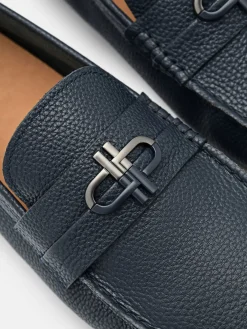 Leather Driving Shoes - Navy