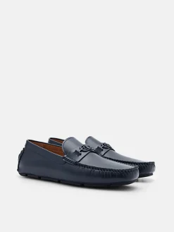 Leather Driving Shoes - Navy