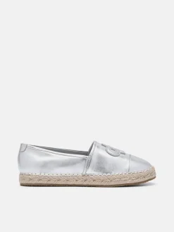Leather Espadrilles - Silver