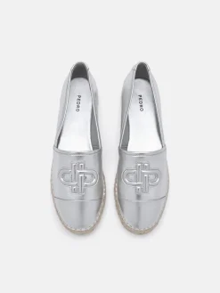 Leather Espadrilles - Silver