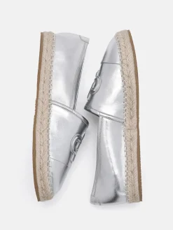 Leather Espadrilles - Silver