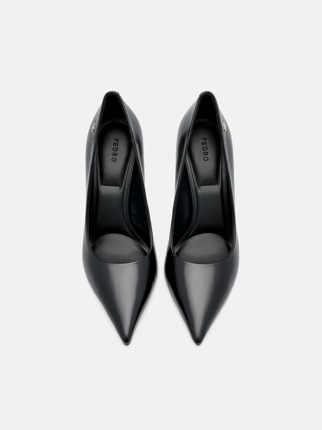 Leather Heel Pumps - Black
