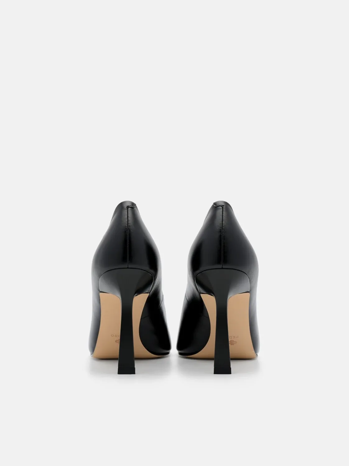 Leather Heel Pumps - Black