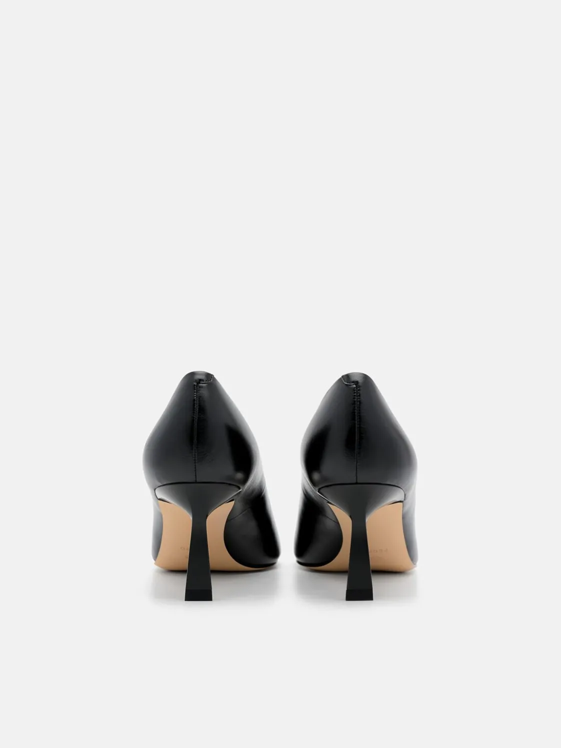 Leather Heel Pumps - Black