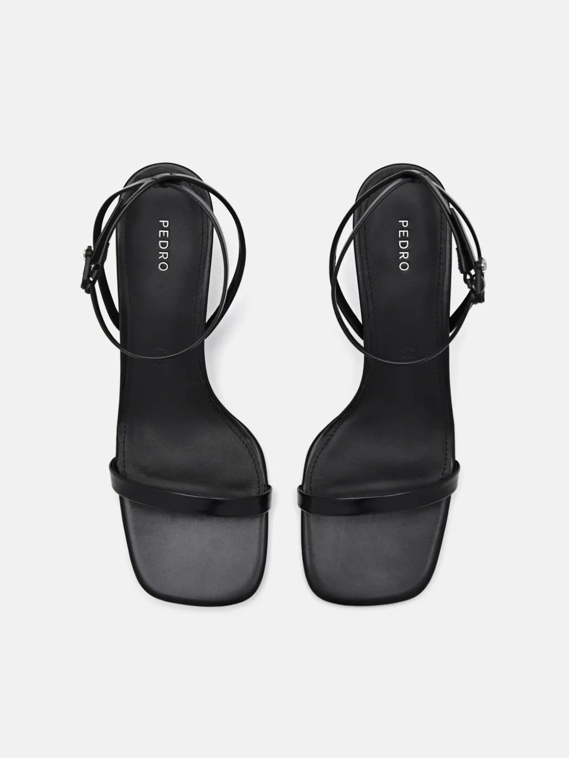 Leather Heel Sandals - Black