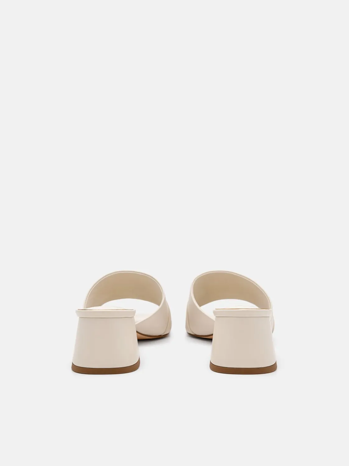 Leather Heel Sandals - Chalk