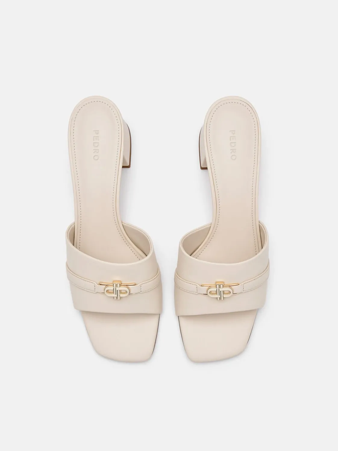 Leather Heel Sandals - Chalk