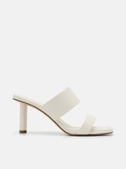 Leather Heel Sandals - Chalk
