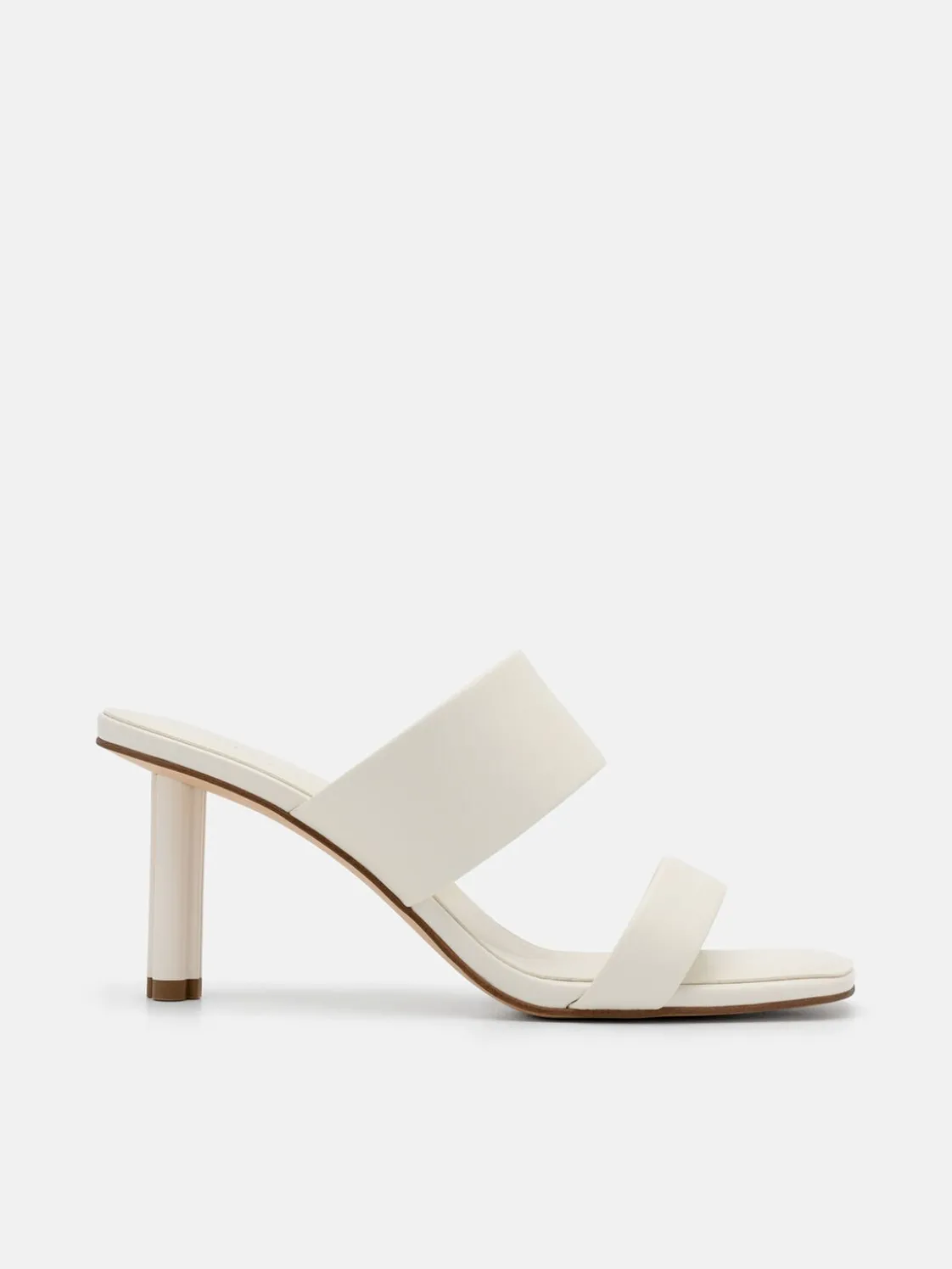 Leather Heel Sandals - Chalk