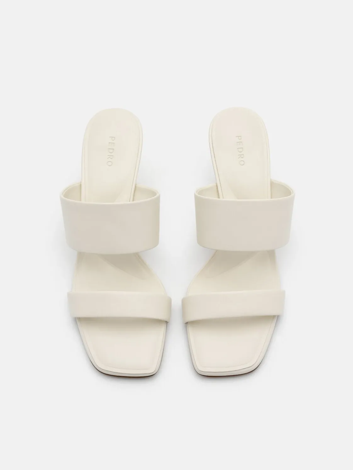 Leather Heel Sandals - Chalk