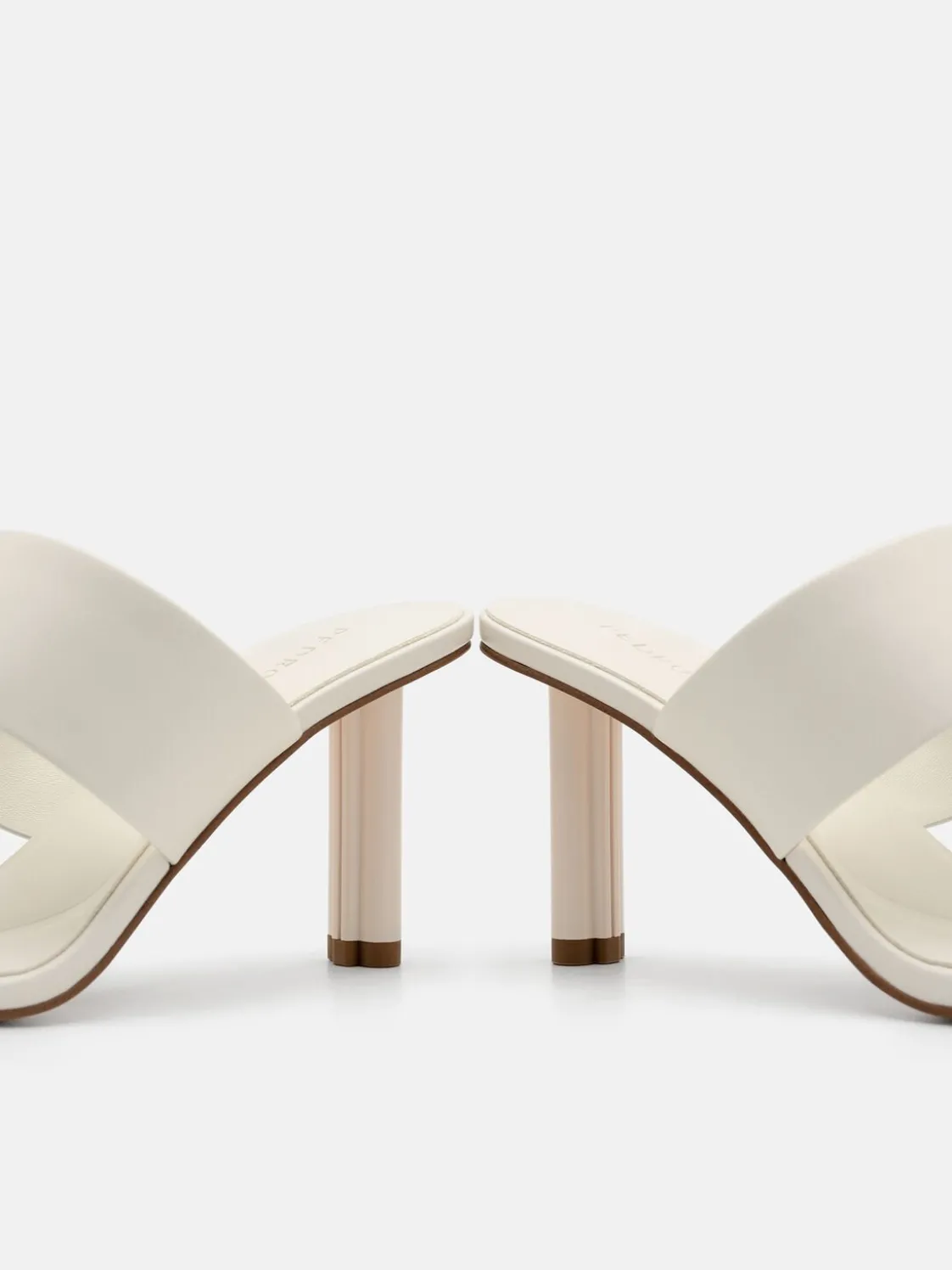 Leather Heel Sandals - Chalk