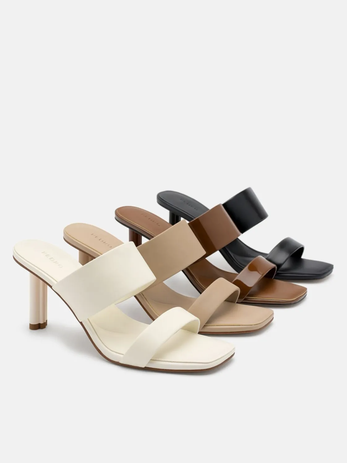 Leather Heel Sandals - Chalk