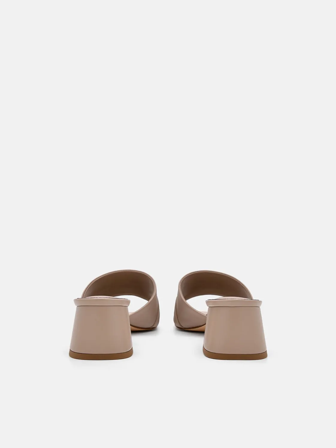 Leather Heel Sandals - Taupe