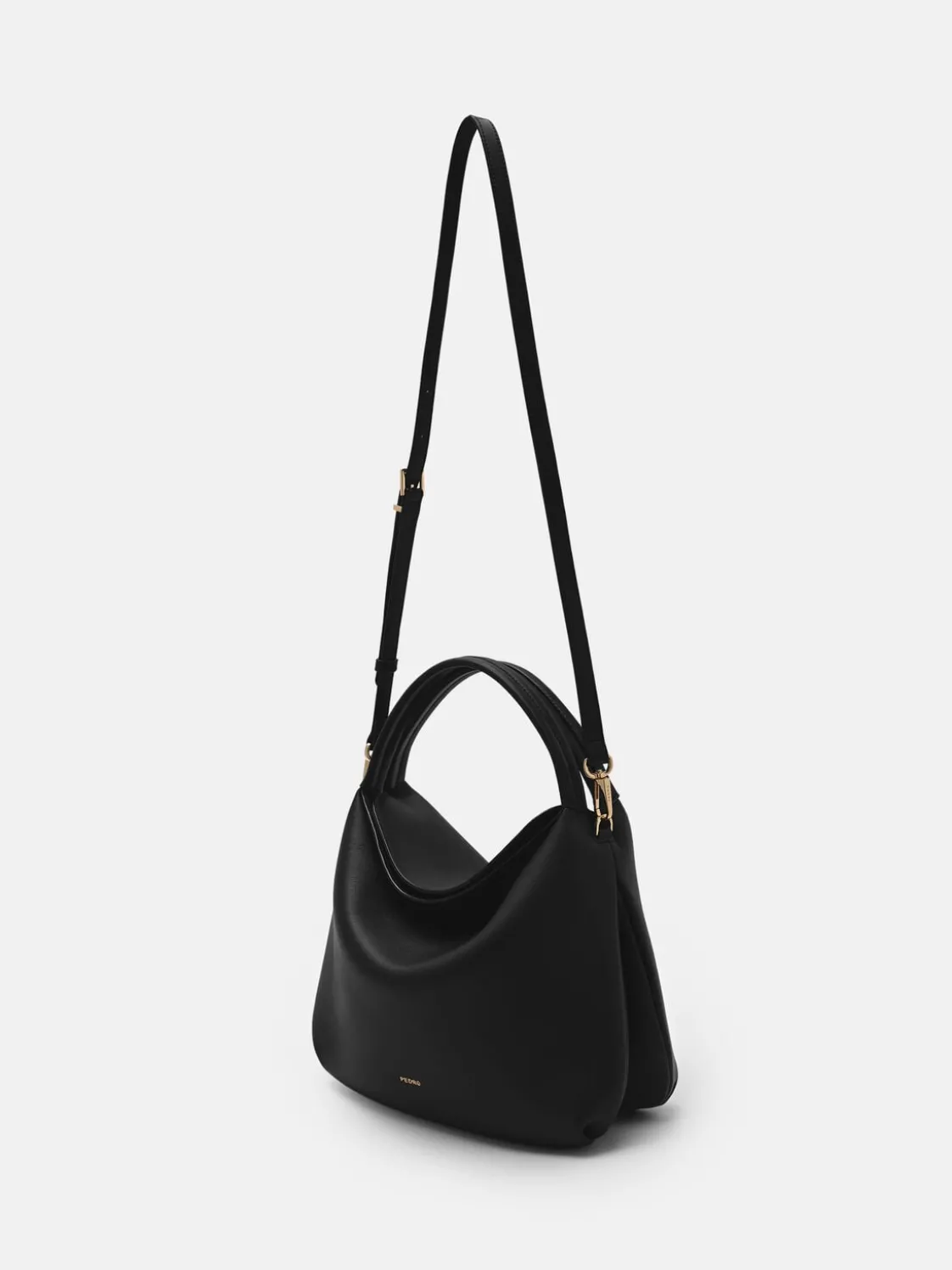 Leather Hobo Bag - Black