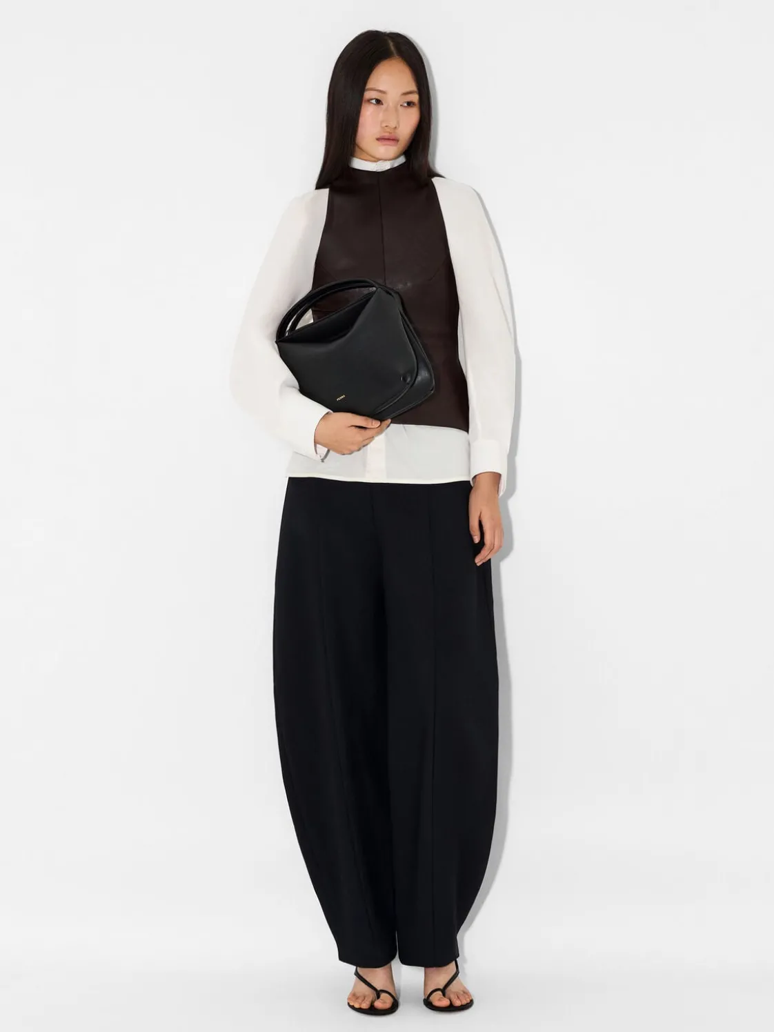 Leather Hobo Bag - Black