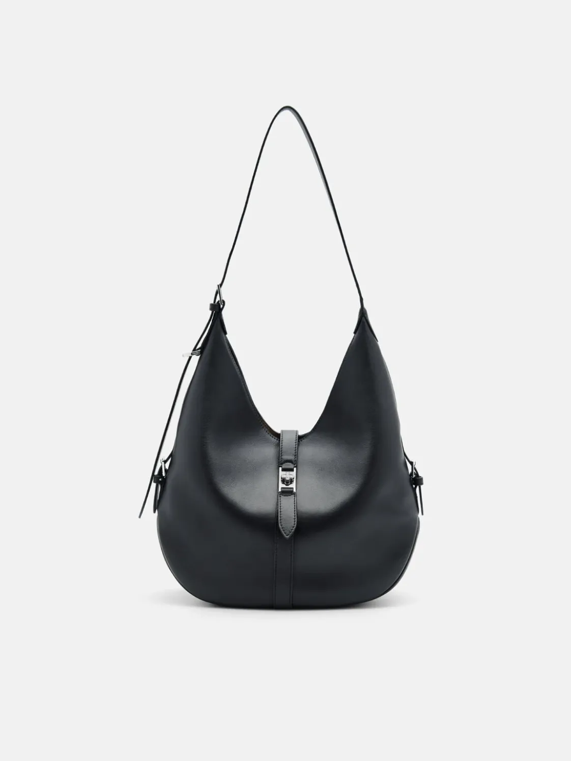 Leather Hobo Bag - Black