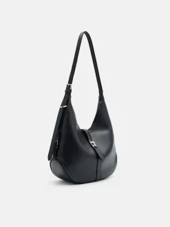 Leather Hobo Bag - Black
