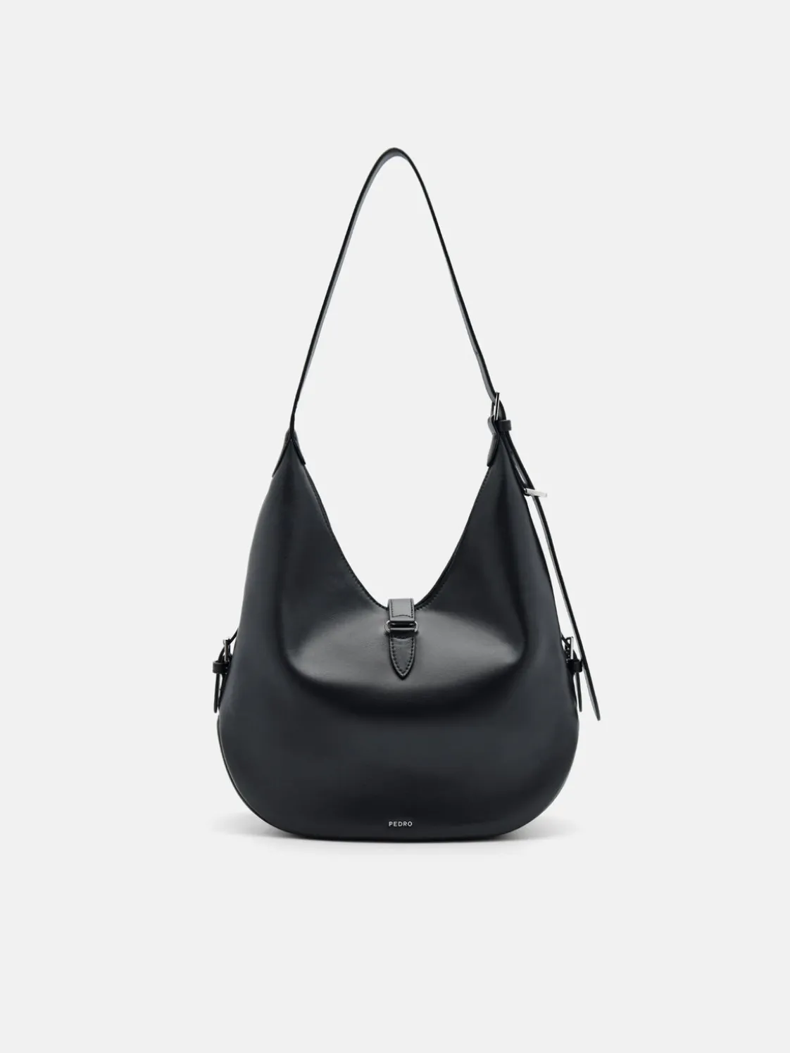 Leather Hobo Bag - Black