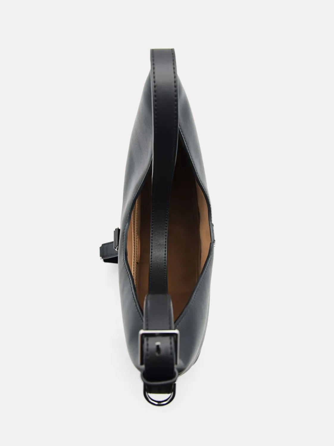 Leather Hobo Bag - Black