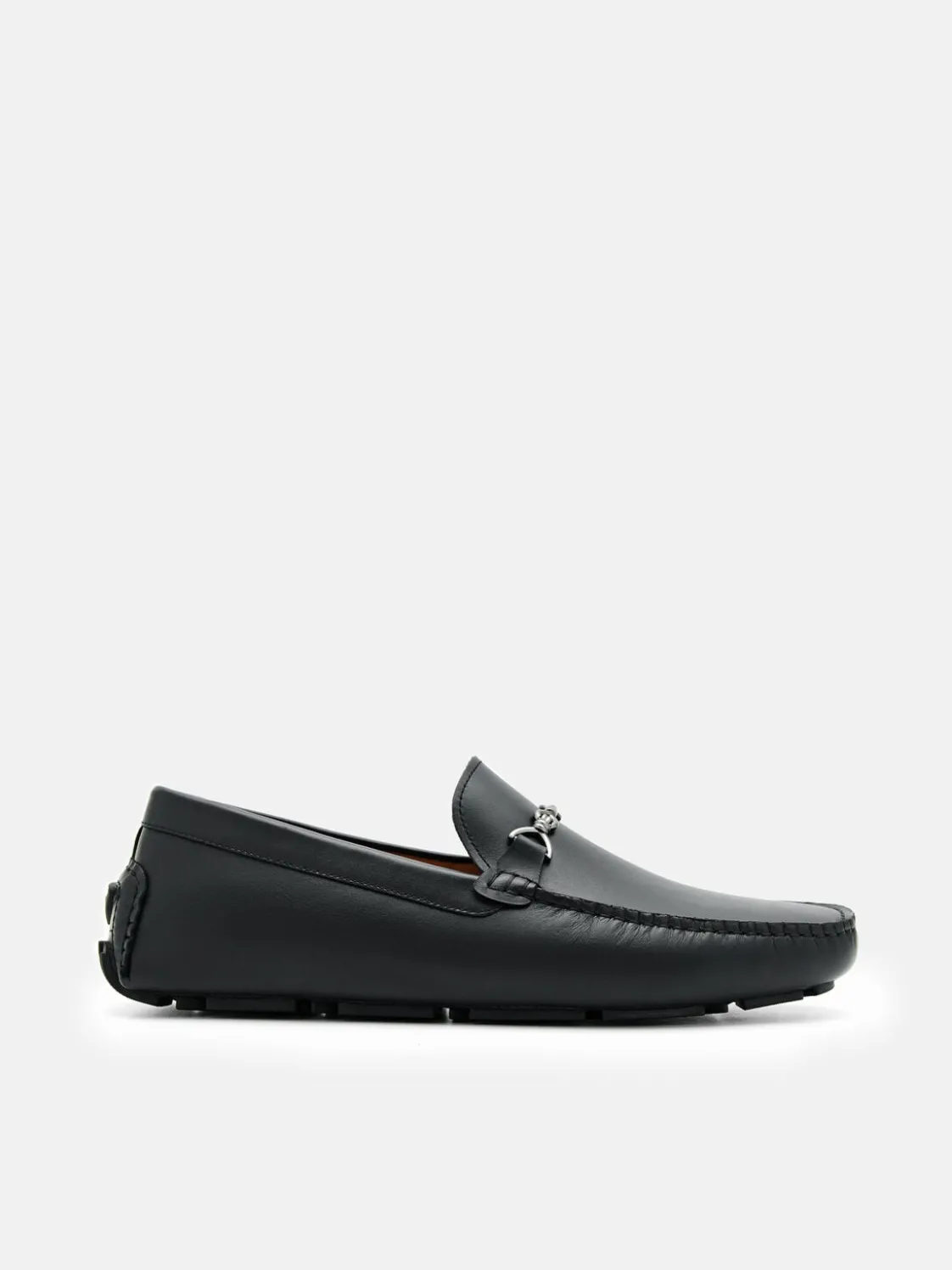 Leather Horsebit Driving Shoes - Black