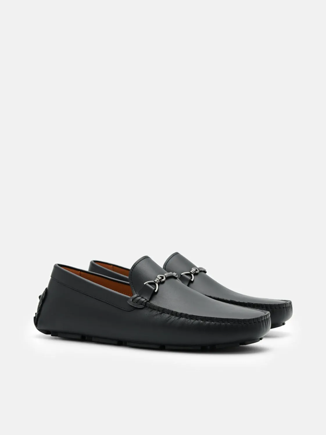 Leather Horsebit Driving Shoes - Black