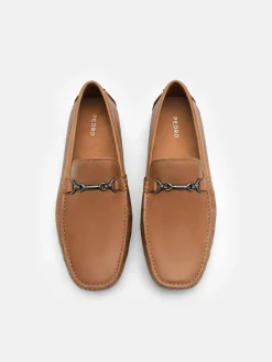 Leather Horsebit Driving Shoes - Sand