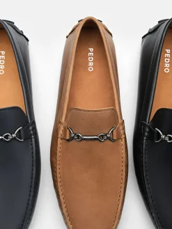 Leather Horsebit Driving Shoes - Sand