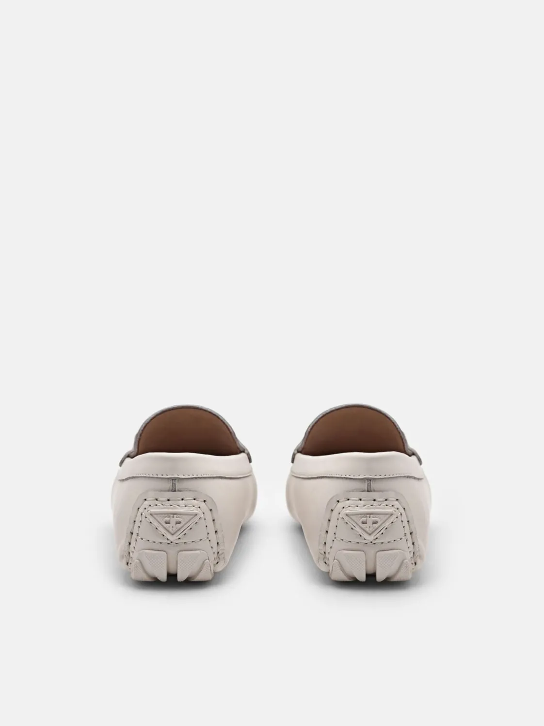 Leather Horsebit Driving Shoes - Chalk