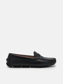 Leather Horsebit Driving Shoes - Black