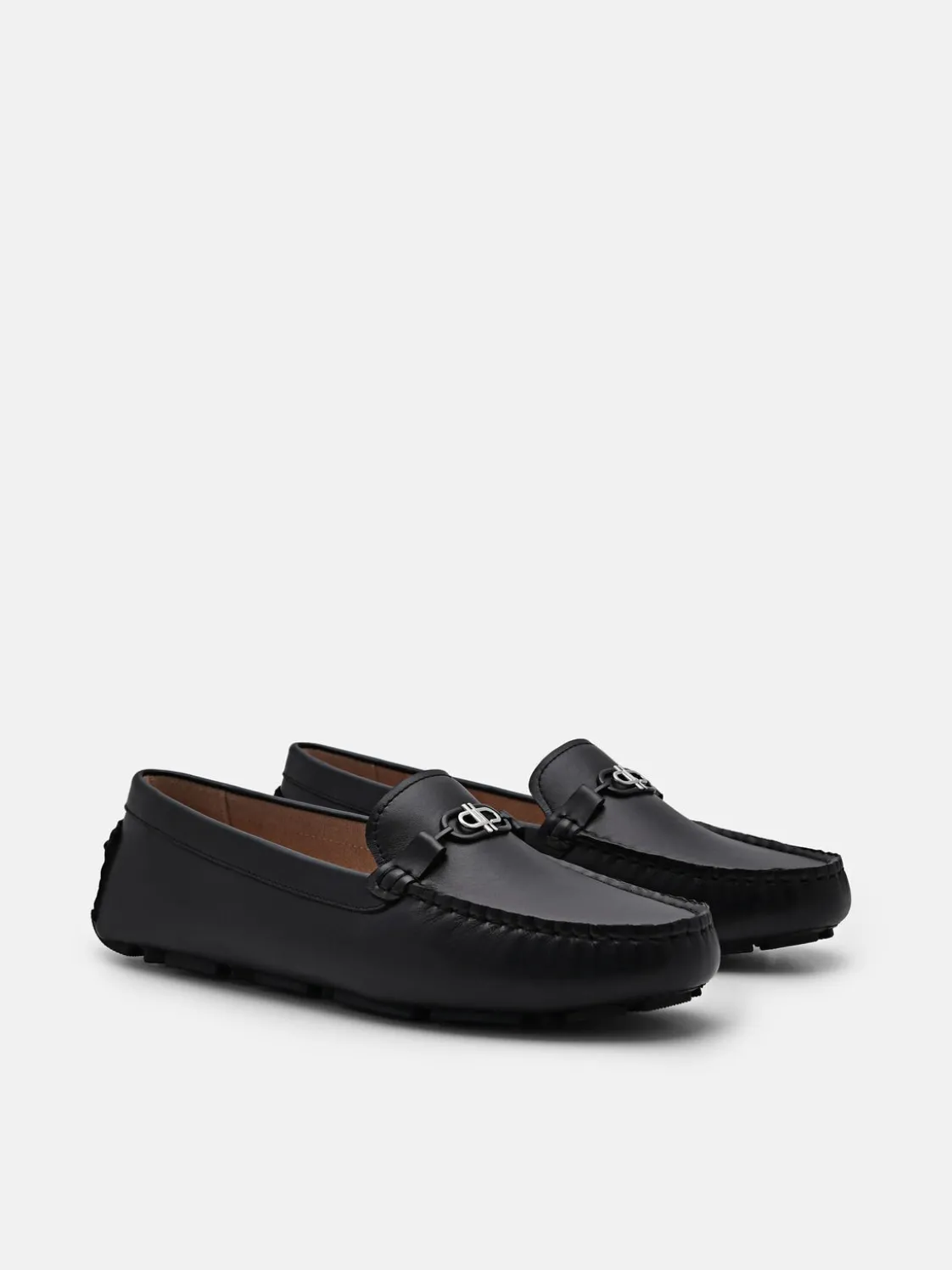 Leather Horsebit Driving Shoes - Black