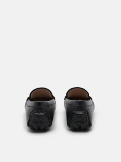 Leather Horsebit Driving Shoes - Black