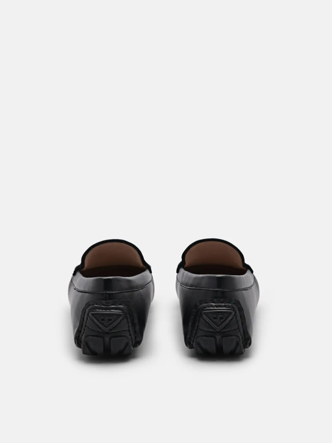 Leather Horsebit Driving Shoes - Black