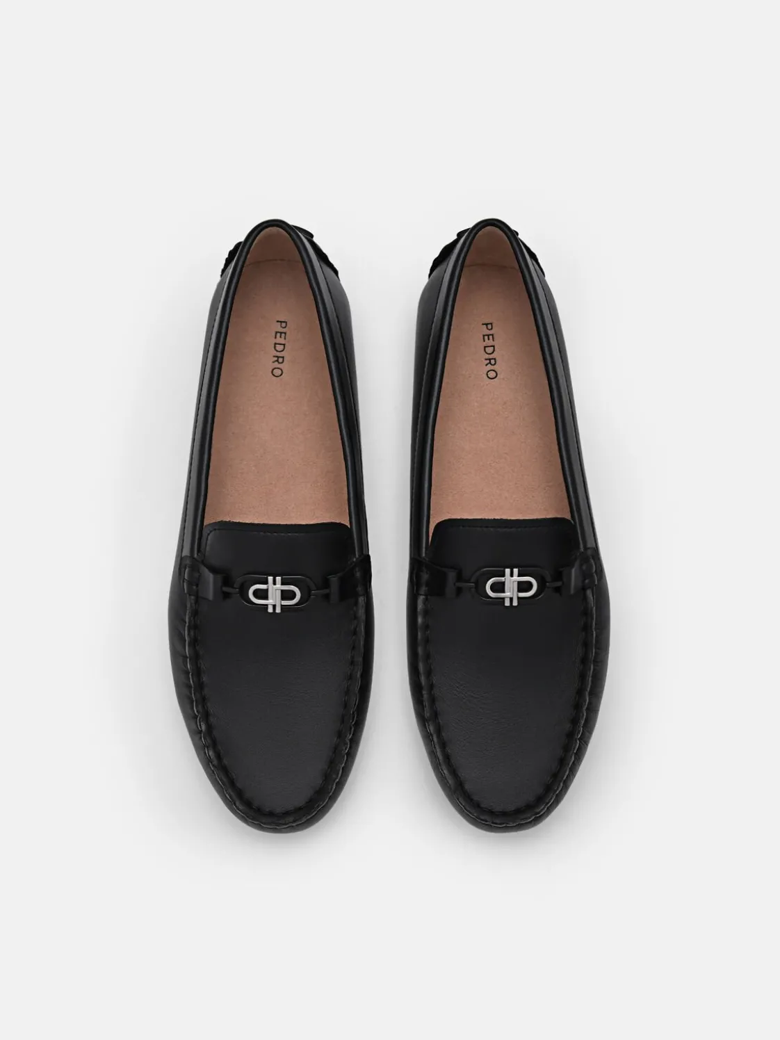 Leather Horsebit Driving Shoes - Black