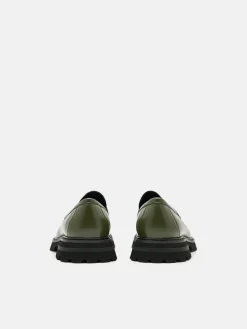 Leather Loafers - Military Green