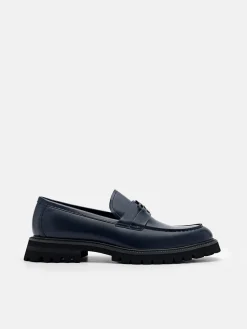 Leather Loafers - Navy