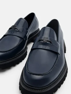 Leather Loafers - Navy