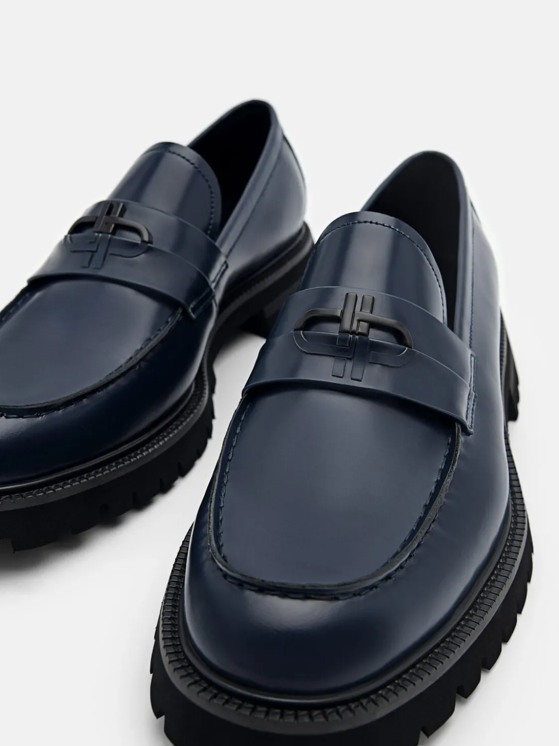 Leather Loafers - Navy