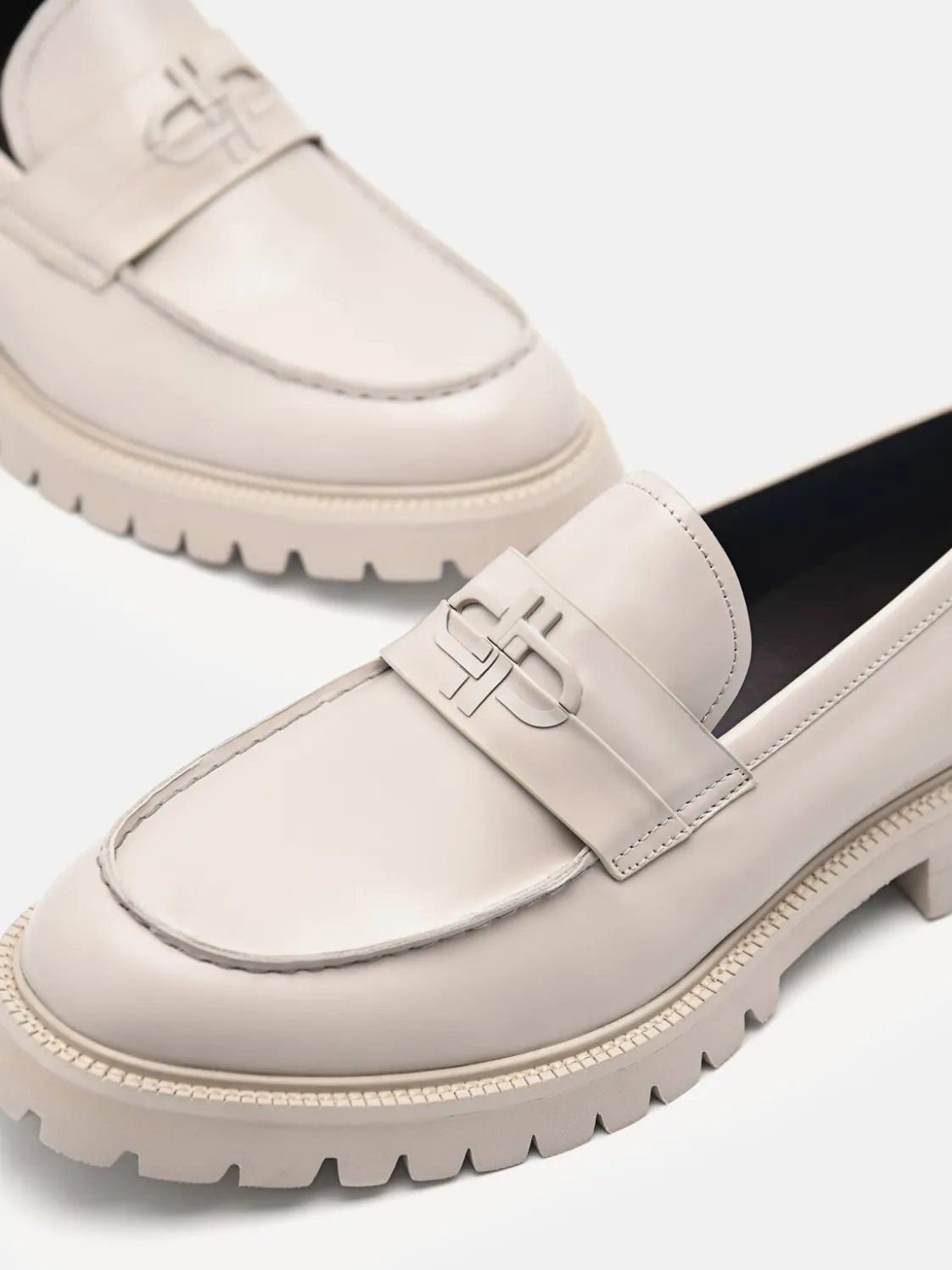 Leather Loafers - Taupe