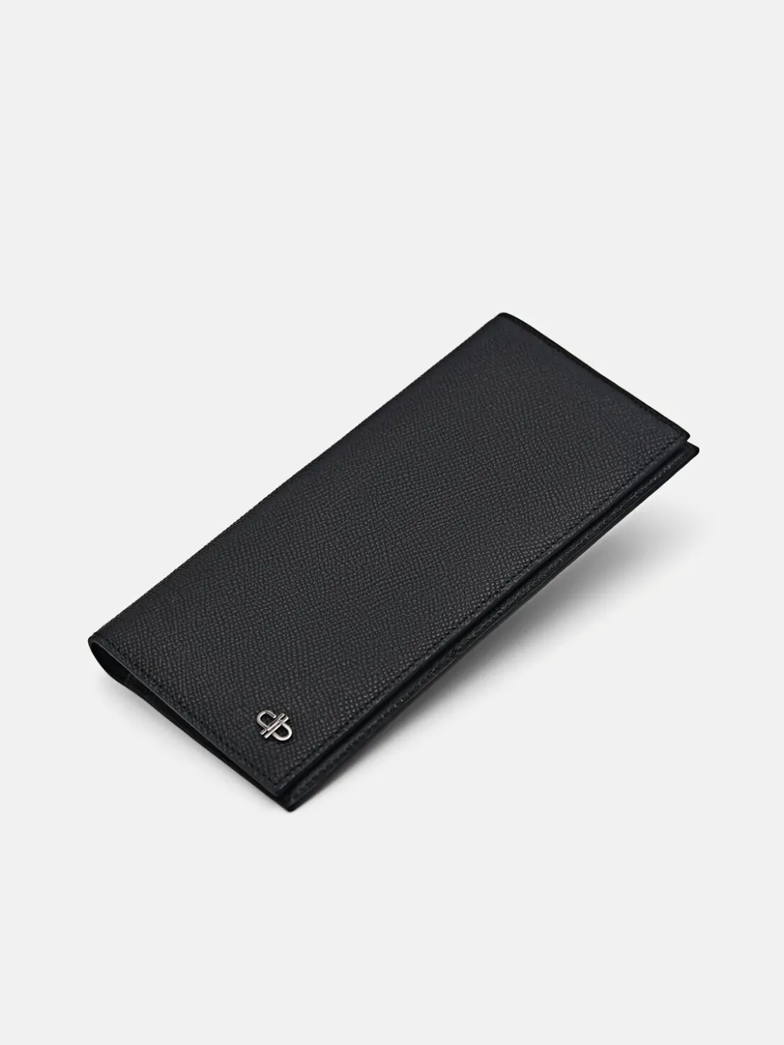 Leather Long Wallet - Black