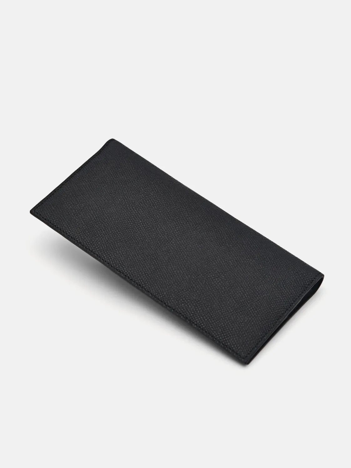 Leather Long Wallet - Black