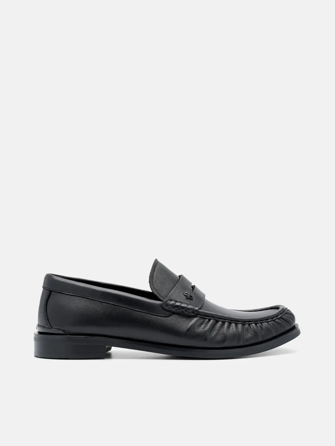 Leather Penny Loafers - Black