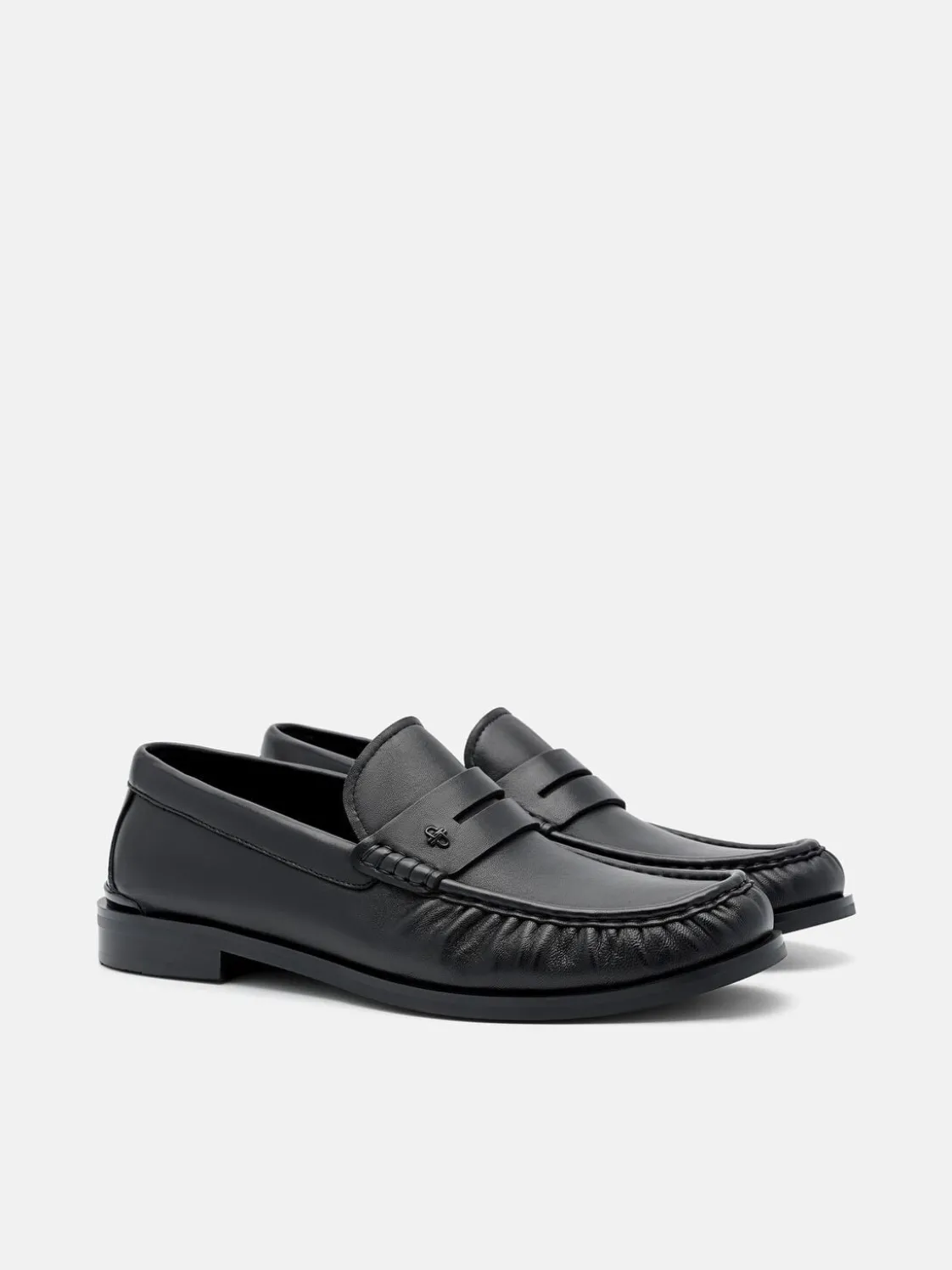 Leather Penny Loafers - Black