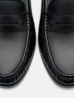 Leather Penny Loafers - Black