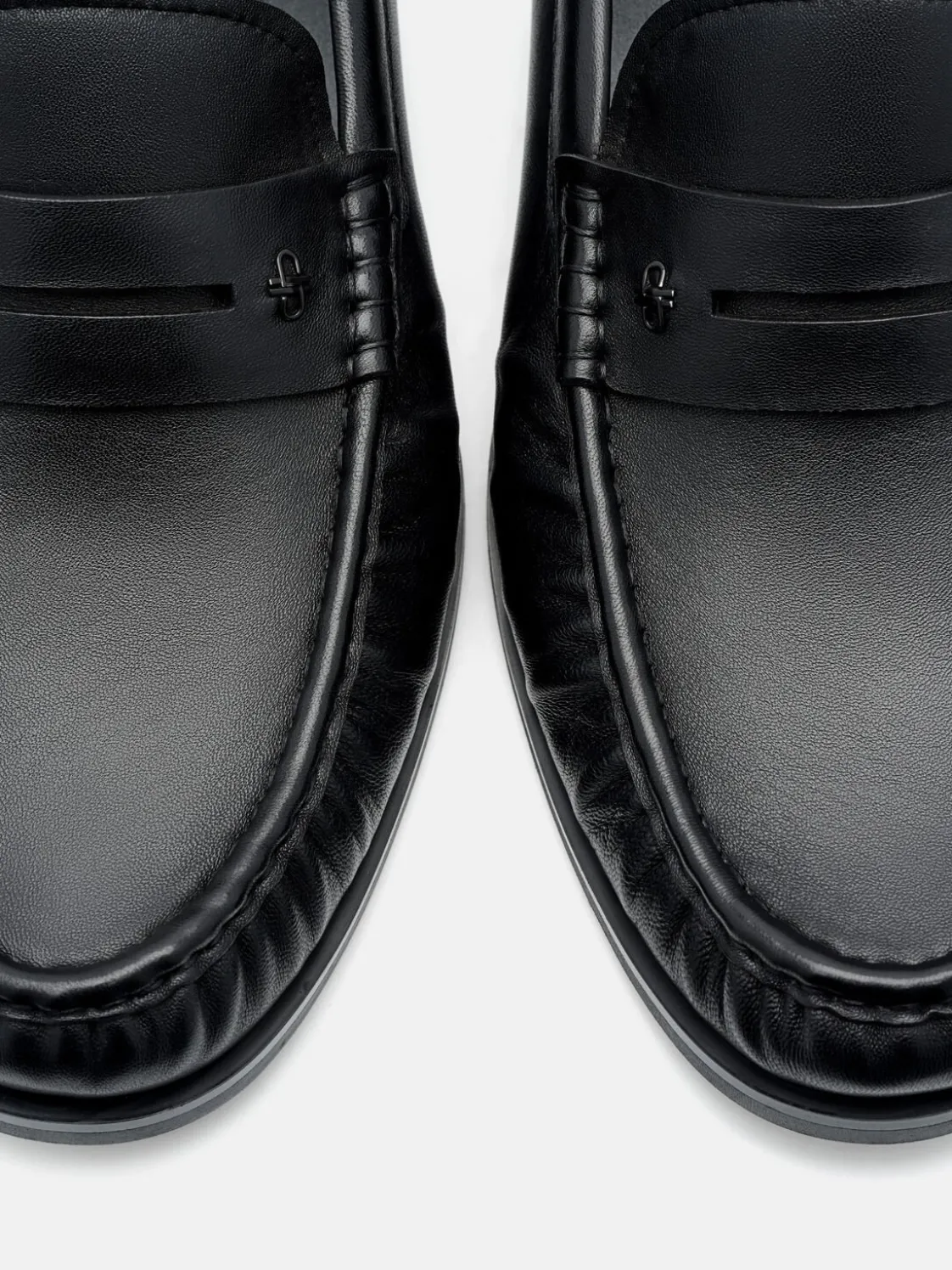 Leather Penny Loafers - Black