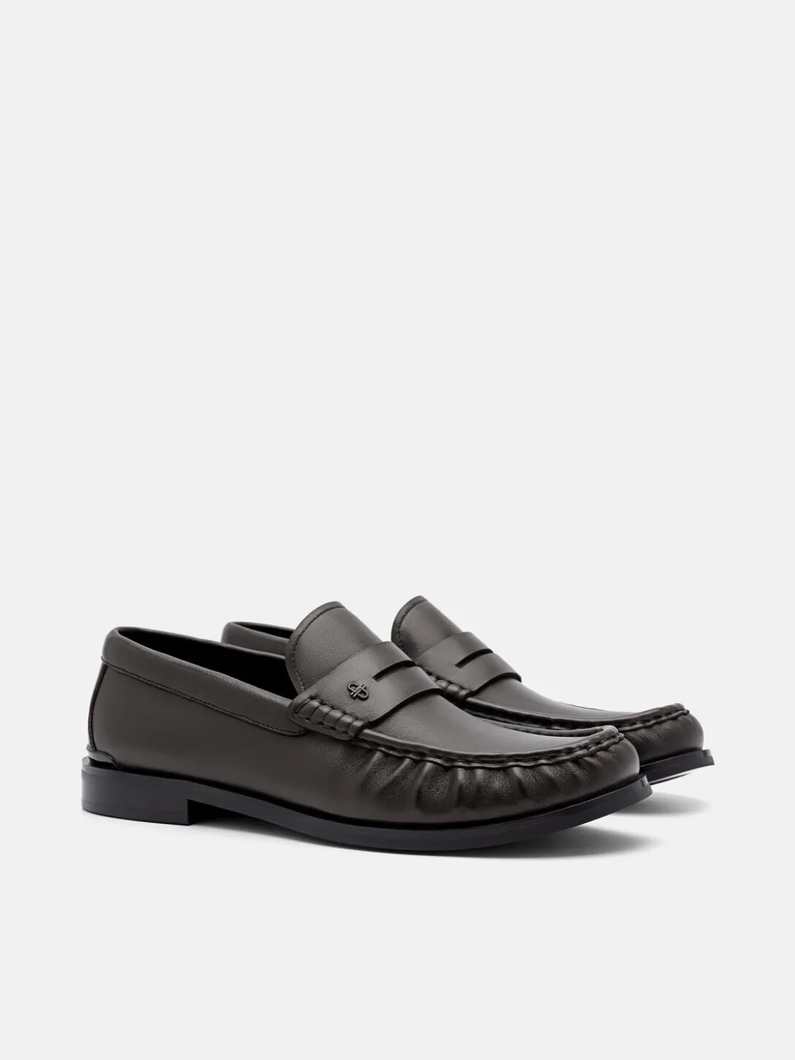 Leather Penny Loafers - Dark Brown