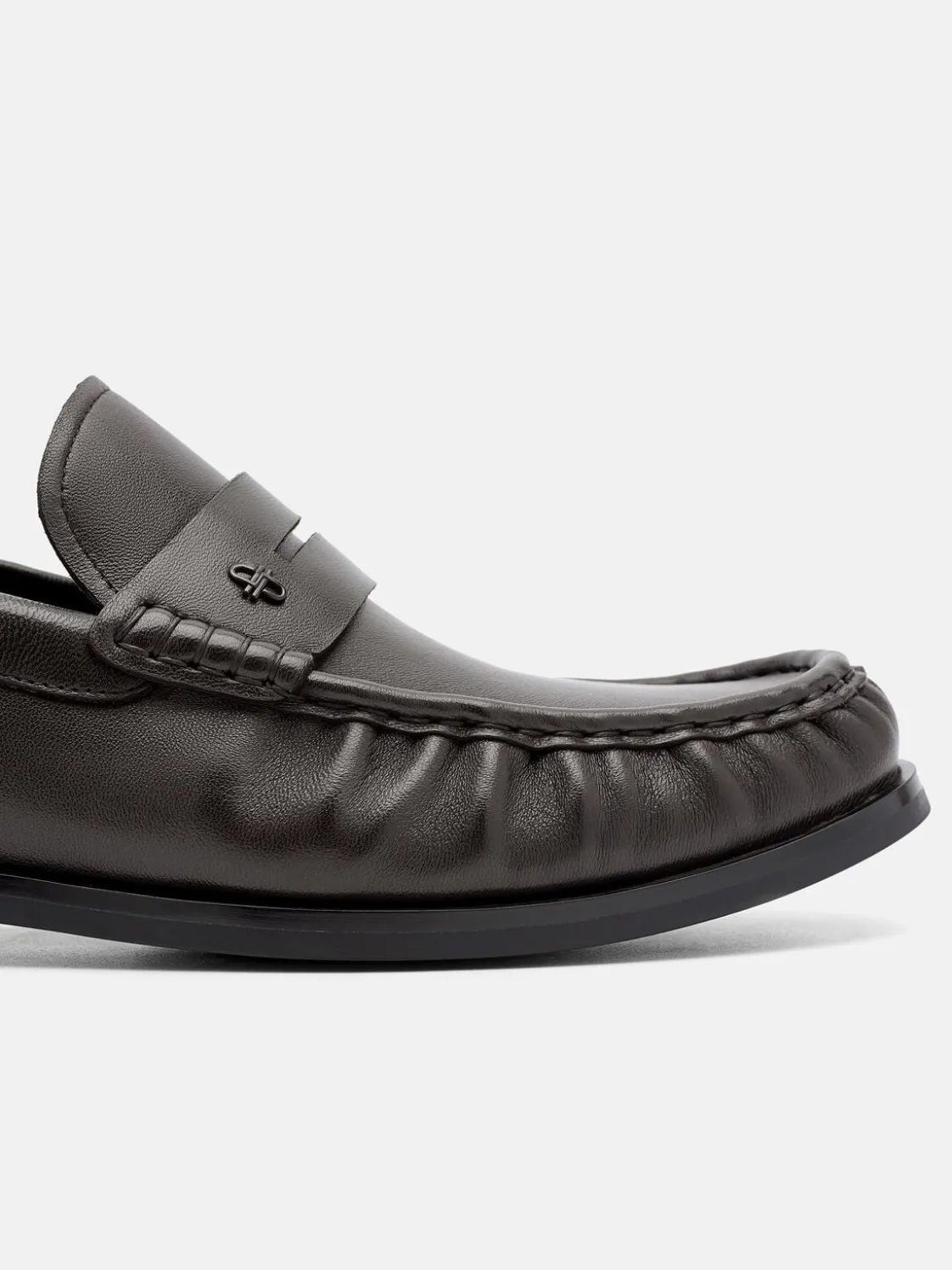 Leather Penny Loafers - Dark Brown