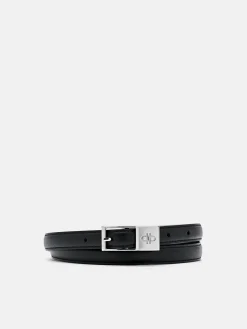 Leather Pin Belt - Black