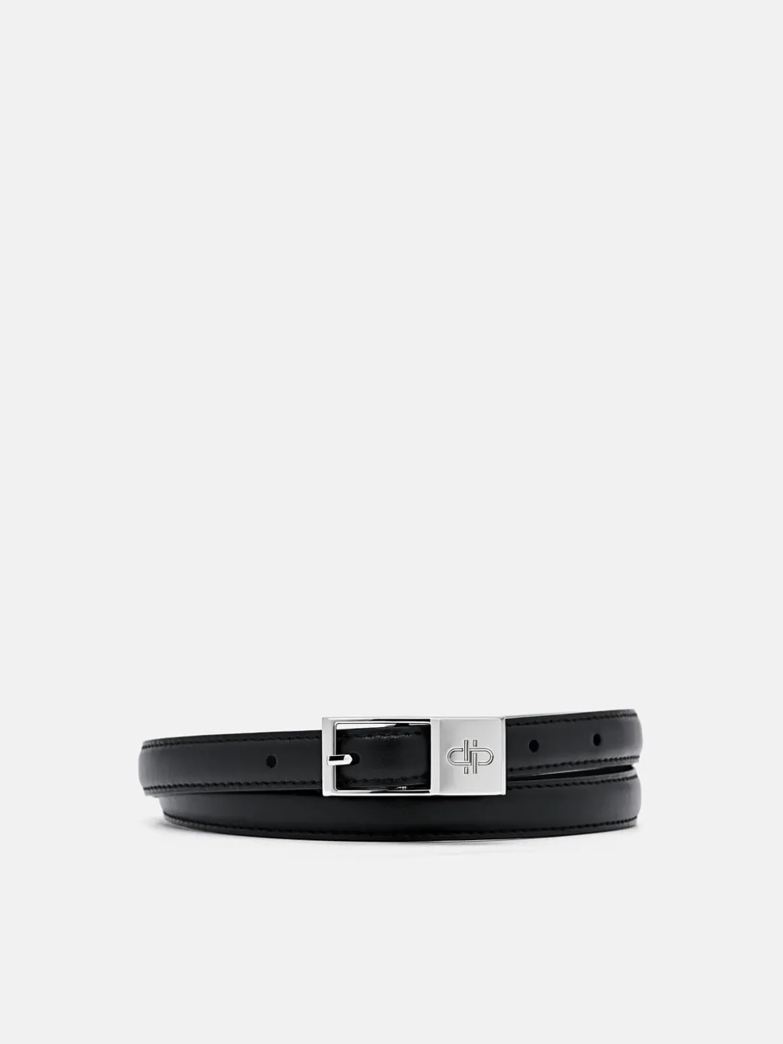 Leather Pin Belt - Black