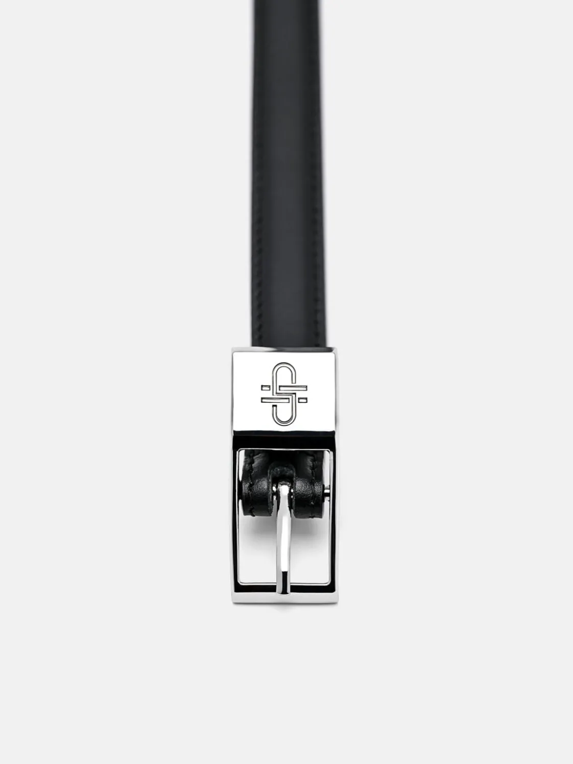 Leather Pin Belt - Black