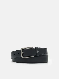 Leather Pin Belt - Black